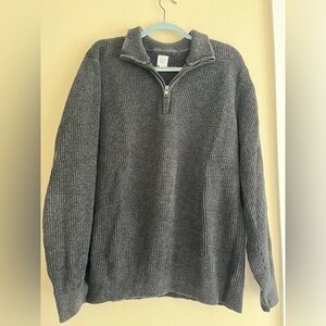 Men's XL Charcoal Black Half-Zip Sweater